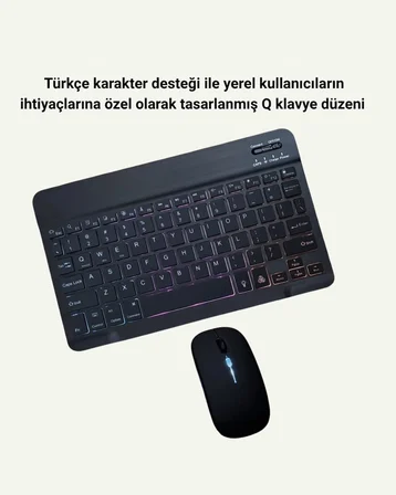 Türkçe Q Klavye Düzenli RGB Kablosuz Klavye Mouse Set