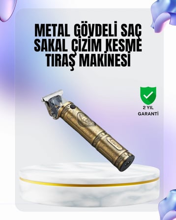 Kılavuz Taraklı Profesyonel Saç ve Sakal Kesme Makinesi