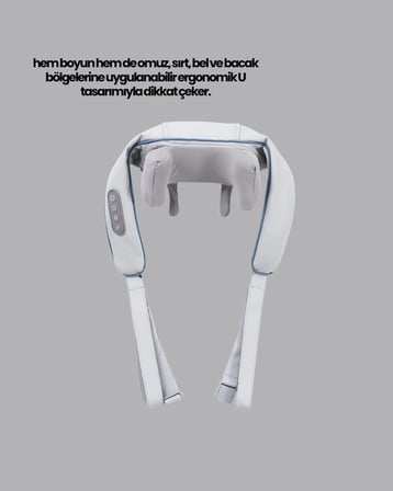 Titreşimli Boyun Masaj Cihazı Isı Terapili Şarjlı VNB- Ergonomik U Tasarım