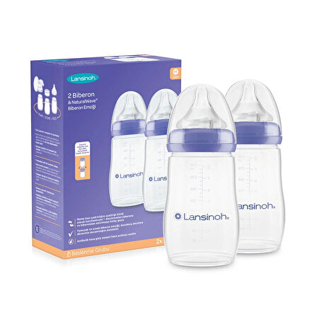 Lansinoh Biberon 2'li Natural Wawa Biberon Emziği 240 Ml
