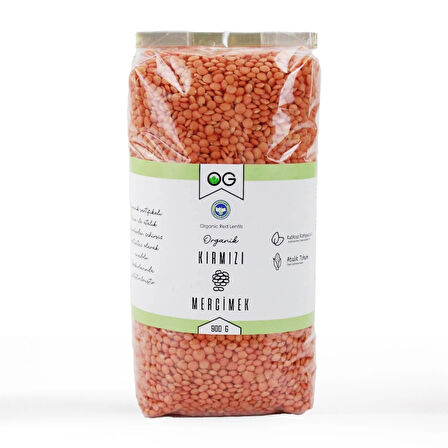 Og Natural Organik Kırmızı Mercimek 900 Gr