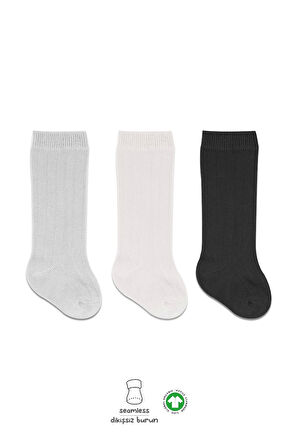 Bistyle Derby Dizaltı Çorap 3'lü Bs40101 Ekru Gri Siyah