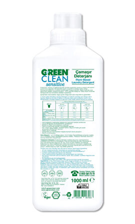 Green Clean Sensitive Parfümsüz Bitkisel Çamaşır Deterjanı 1000 Ml