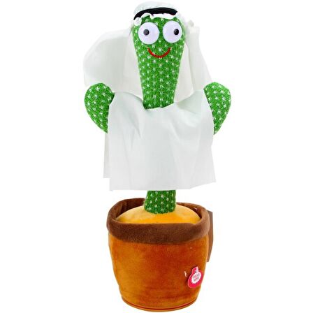 Konuşan Dans Eden Kaktüs Müzikli Işıklı Saksı Peluş Oyuncak - Cactus Toy - Dansçı Kaktüs