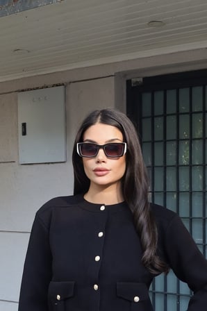 Triko Cepli Düğmeli Ceket Siyah