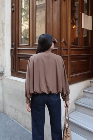 Linda Twill Kumaş Çift Fermuarlı Astarlı Ceket Camel