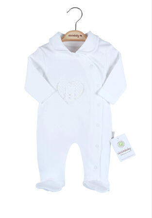 Ciccim Baby Kalpli Ayıcık Patikli Tulum 4750 Ekru