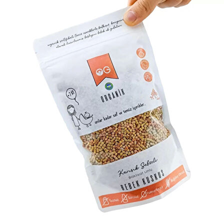 Og Natural Organik Karışık Sebzeli Bakliyat Unlu Bebek Kuskus 250 Gr