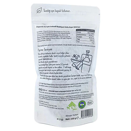 Og Natural Organik Karışık Sebzeli Bakliyat Unlu Arpa Şehriye 250 Gr