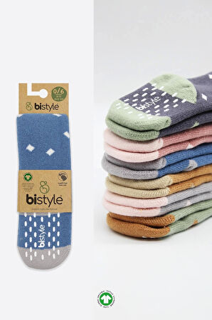 Bistyle Tekli Puan Kaymaz Havlu Külotlu Çorap Bs50502 İndigo