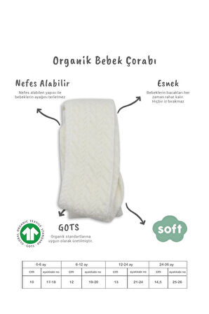 Bistyle Tekli Zikzak Kabartma Penye Külotlu Çorap Bs50108 Ekru