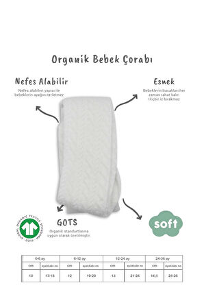 Bistyle Tekli Zikzak Kabartma Penye Külotlu Çorap Bs50108 Beyaz