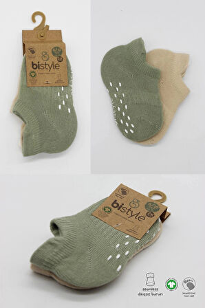 Bistyle 2'li Sneakers Kaymaz Colours Penye Çorap Bs20104 Nil Bej