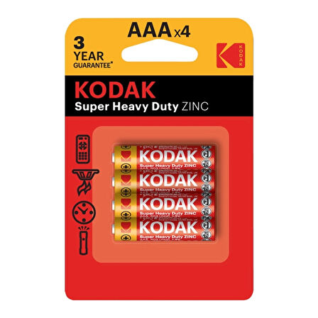 Kodak Çinko Karbon Blister İnce Pil 4lü AAA