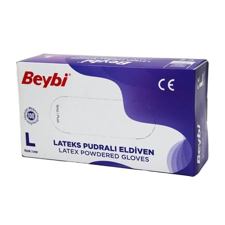 ŞeyliŞeyler - Beybi Pudralı Muayene Eldiveni Large 1 Kutu (100 Adet)
