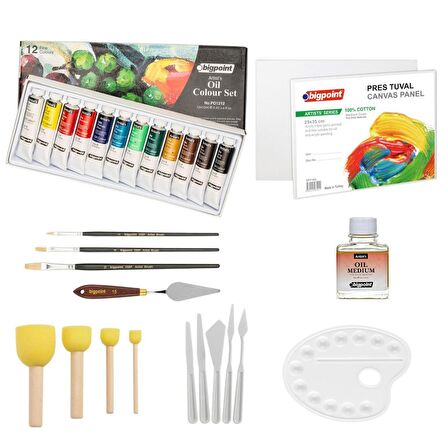 Bigpoint Yağlı Boya Profesyonel Seti 12 ml Tüp x 12 Renk