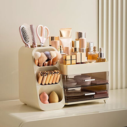 Büyük Kapasiteli Çekmeceli Makyaj Düzenleyici