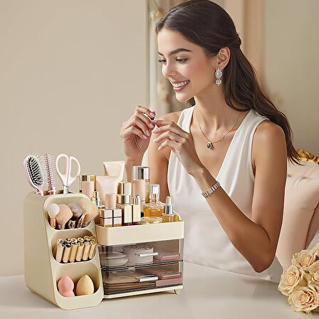 Büyük Kapasiteli Çekmeceli Makyaj Düzenleyici