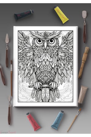 40x30cm Tüm Boyama Türlerine Uygun Boyanabilir Baskılı Tuval Çocuklar için boyanabilir Mandala Tablo