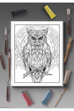 40x30cm Tüm Boyama Türlerine Uygun Boyanabilir Baskılı Tuval Çocuklar için boyanabilir Mandala Tablo