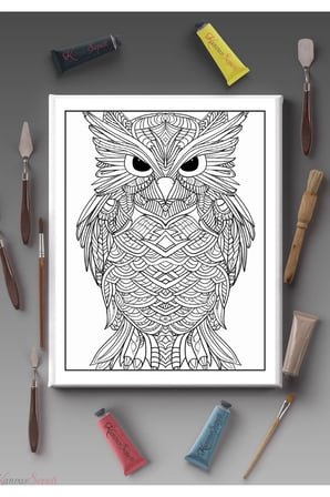 40x30cm Tüm Boyama Türlerine Uygun Boyanabilir Baskılı Tuval Çocuklar için boyanabilir Mandala Tablo