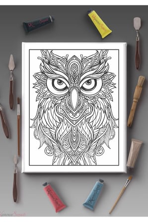 40x30cm Tüm Boyama Türlerine Uygun Boyanabilir Baskılı Tuval Çocuklar için boyanabilir Mandala Tablo