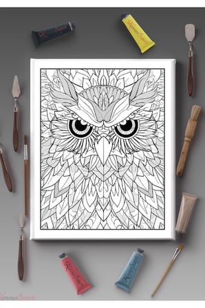 40x30cm Tüm Boyama Türlerine Uygun Boyanabilir Baskılı Tuval Çocuklar için boyanabilir Mandala Tablo
