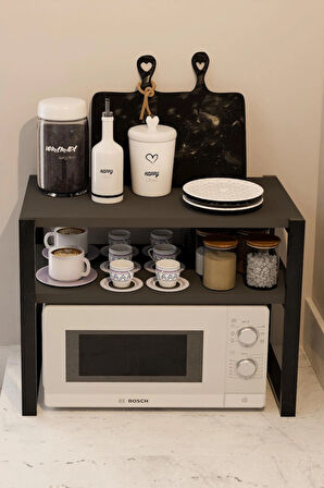 Steel Desing Mutfak Organizeri, Mikrodalga Dolabı , Tezgah Üstü Raflı Fırın Standı, Çay ,Kahve ,Baharatlık Standı