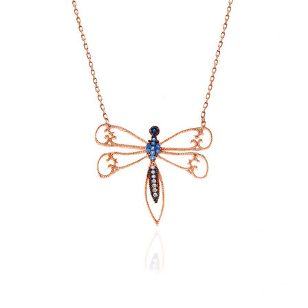 925 Ayar Gümüş Rose Yusufçuk Kadın Gümüş Kolye