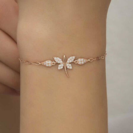 ​925 Ayar Gümüş Rose Yusufçuk Kadın Bileklik