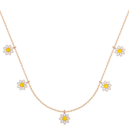 925 Ayar Gümüş Papatya Şans Kadın Gümüş Kolye