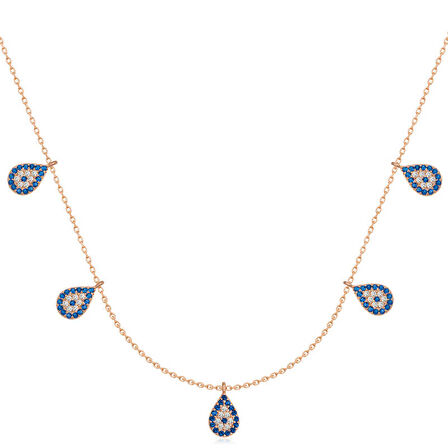 925 Ayar Gümüş Nazarlı Şans Kadın Gümüş Kolye