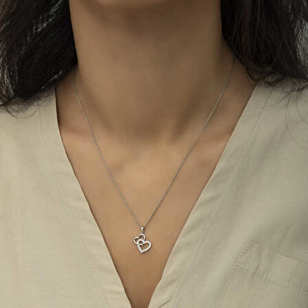 925 Ayar Gümüş Kalp Kadın Gümüş Kolye