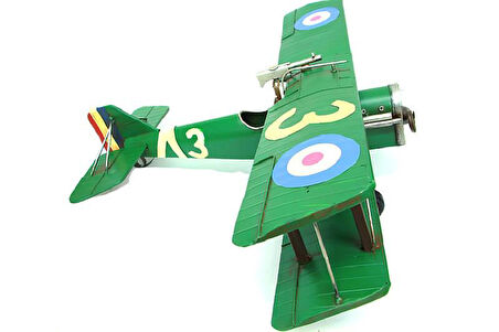 Metal Uçak Çift Kanatlı Biblo Dekoratif Hediyelik