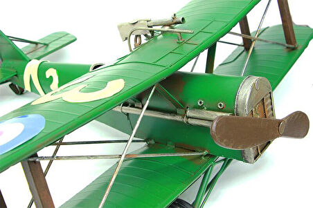 Metal Uçak Çift Kanatlı Biblo Dekoratif Hediyelik