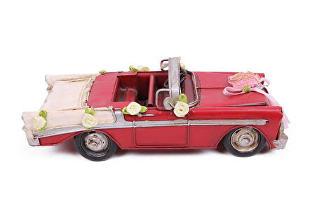 Dekoratif Metal Araba Üstü Açık Vintage Biblo Hediyelik