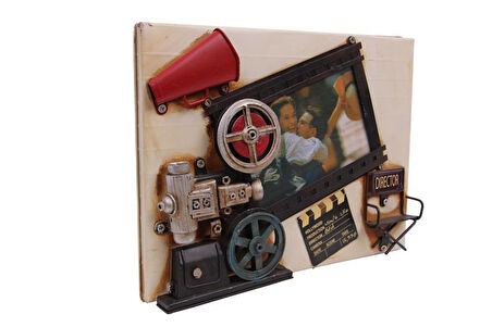 Dekoratif Metal Çerçeve Sinema Temalı Vintage Hediyelik