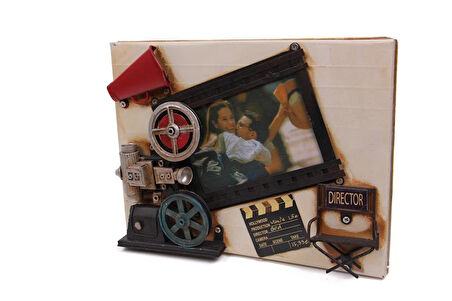 Dekoratif Metal Çerçeve Sinema Temalı Vintage Hediyelik