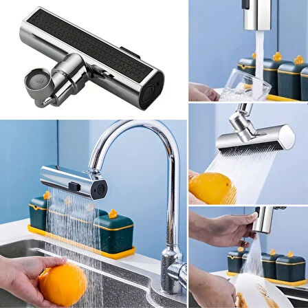By Nevser® 3 Farklı Modlu Çok Amaçlı Musluk Adaptörü Evrensel Musluk Başlığı Şelale Musluk