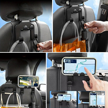 By Nevser® Oto Koltuk Arkası Düzenleyici Organizer Askılıklı Telefon,Tablet Tutucu