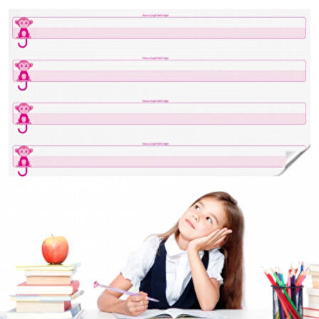 By Nevser® Kılavuz Çizgili Akıllı Kağıt Yazı Tahtası Duvarda İz Bırakmaz Statik Yeni Müfredata Uygun 100x56cm