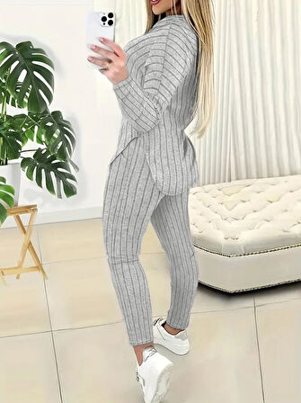 Buyers Butik Kadın Uzun Kollu şardonlu Kaşkorse Kapüşonlu Ikili Takım