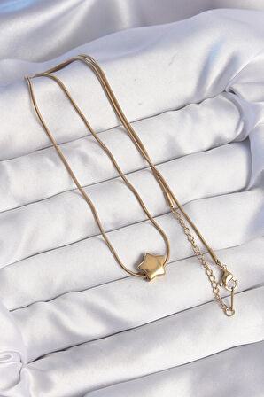 Buyers Butik 316L Çelik Gold Renk Yıldız Model Kolye