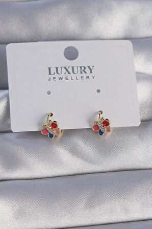 Buyers Butik Pirinç Gold Renk Minimal Mineli Kelebek Küpe