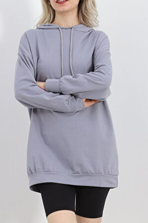 Buyers Butik Oversize Kapşonlu Sweat Gri - 1492.1095.