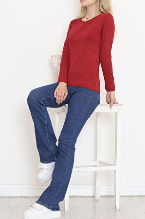Buyers Butik Uzun Kol Viskon Body Bordo - 18551.1778.
