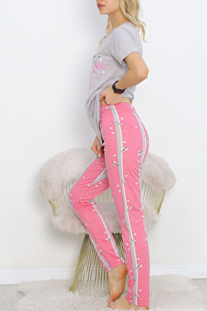 Buyers Butik Desenli Pijama Takımı Gri - 18964.1567.