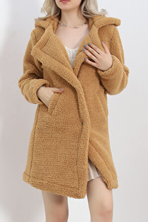 Buyers Butik Astarlı Peluş Ceket Camel - 19090.1839.
