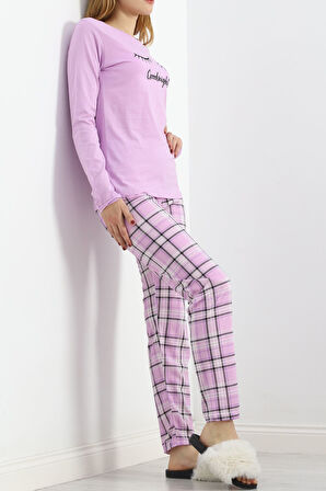 Buyers Butik Uzun Kol Pijama Takımı Lila - 19140.1567.