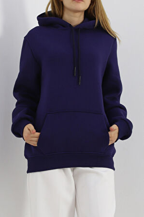 Buyers Butik Kanguru Cep Oversize Sweat Lacivert - 3080.275.